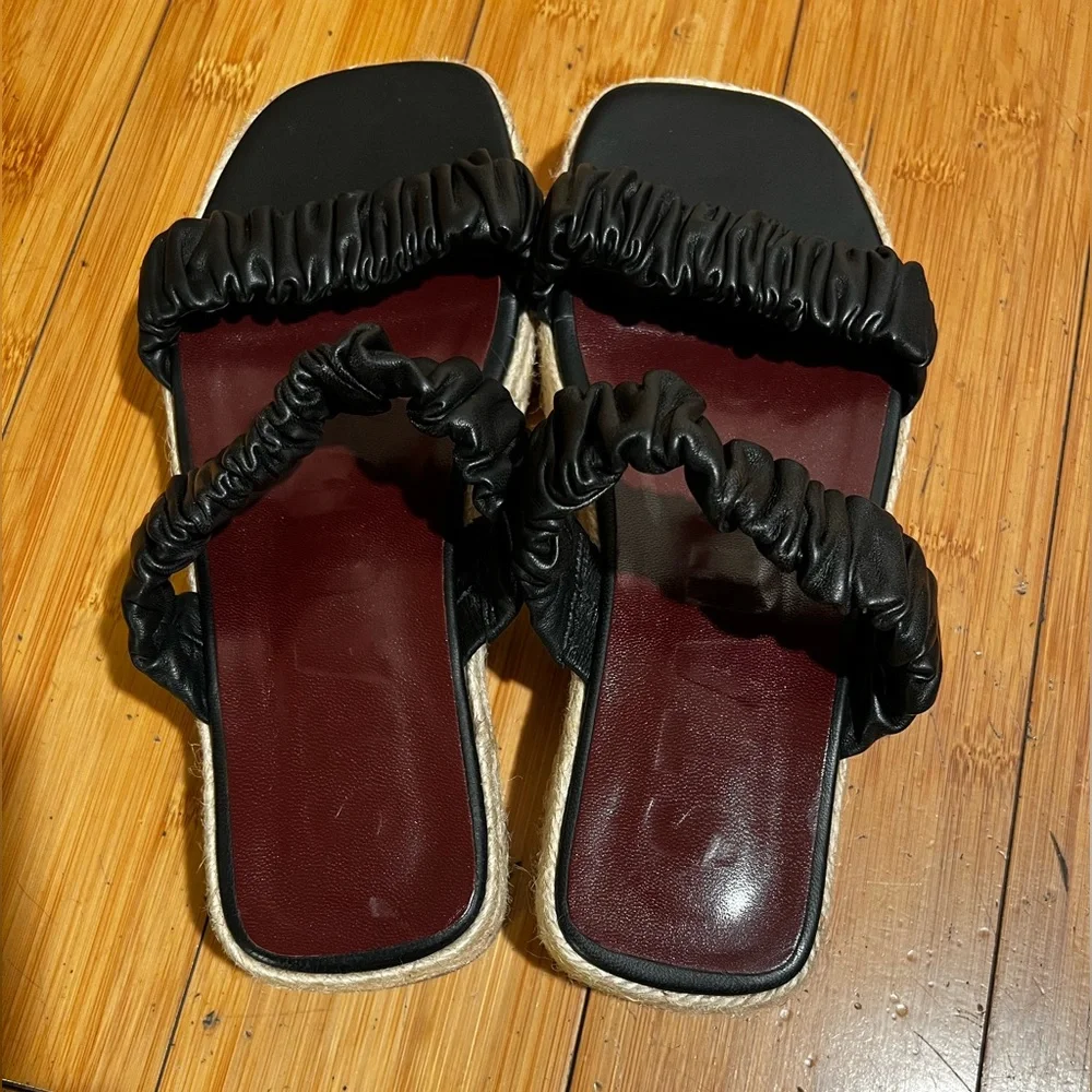 STAUD Maya Espadrille Sandals Black Size EU 37 / US 7